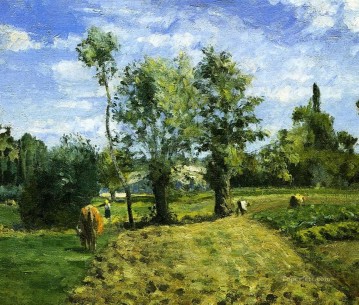  Manan Pintura - Pontoise mañana de primavera 1874 Camille Pissarro